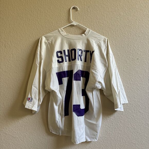 CHAMPION Vintage Made In USA Distressed Jersey SHORTY #73 So Men’s Size‎ M - Picture 3 of 6